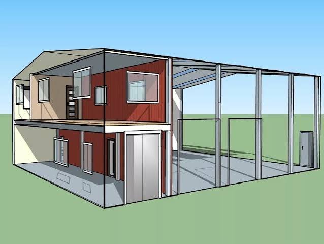 Steel Structure with Drawing & Site Fixing